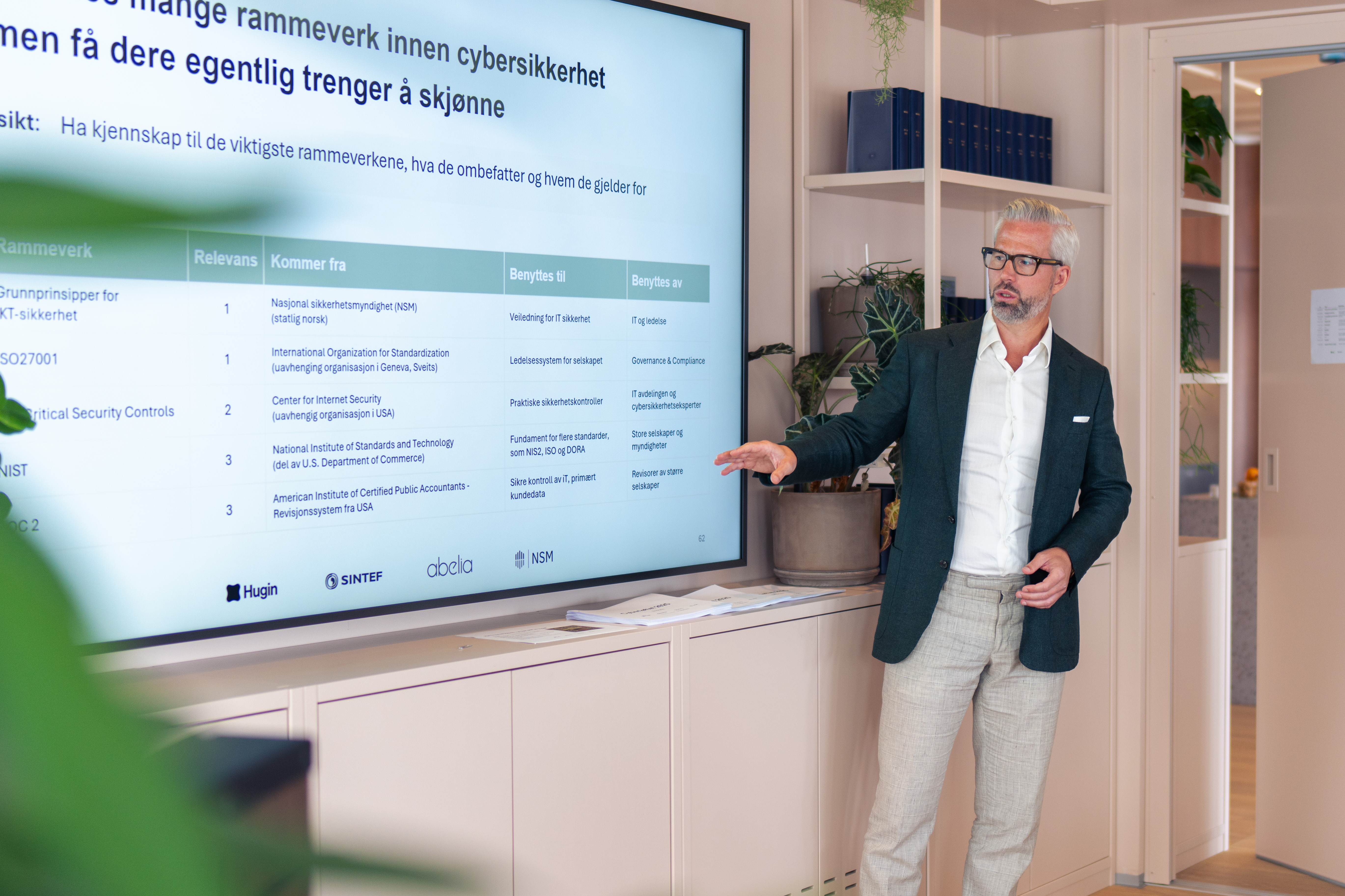 Ekspert som forklarer cybersikkerhetsstandarder og beste praksis